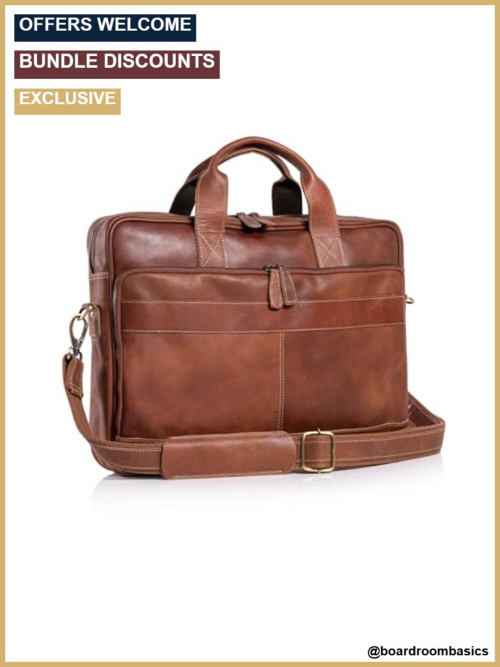 Buffalo Leather Briefcase 16 inch Laptop Messenger Bag Satchel Trolley